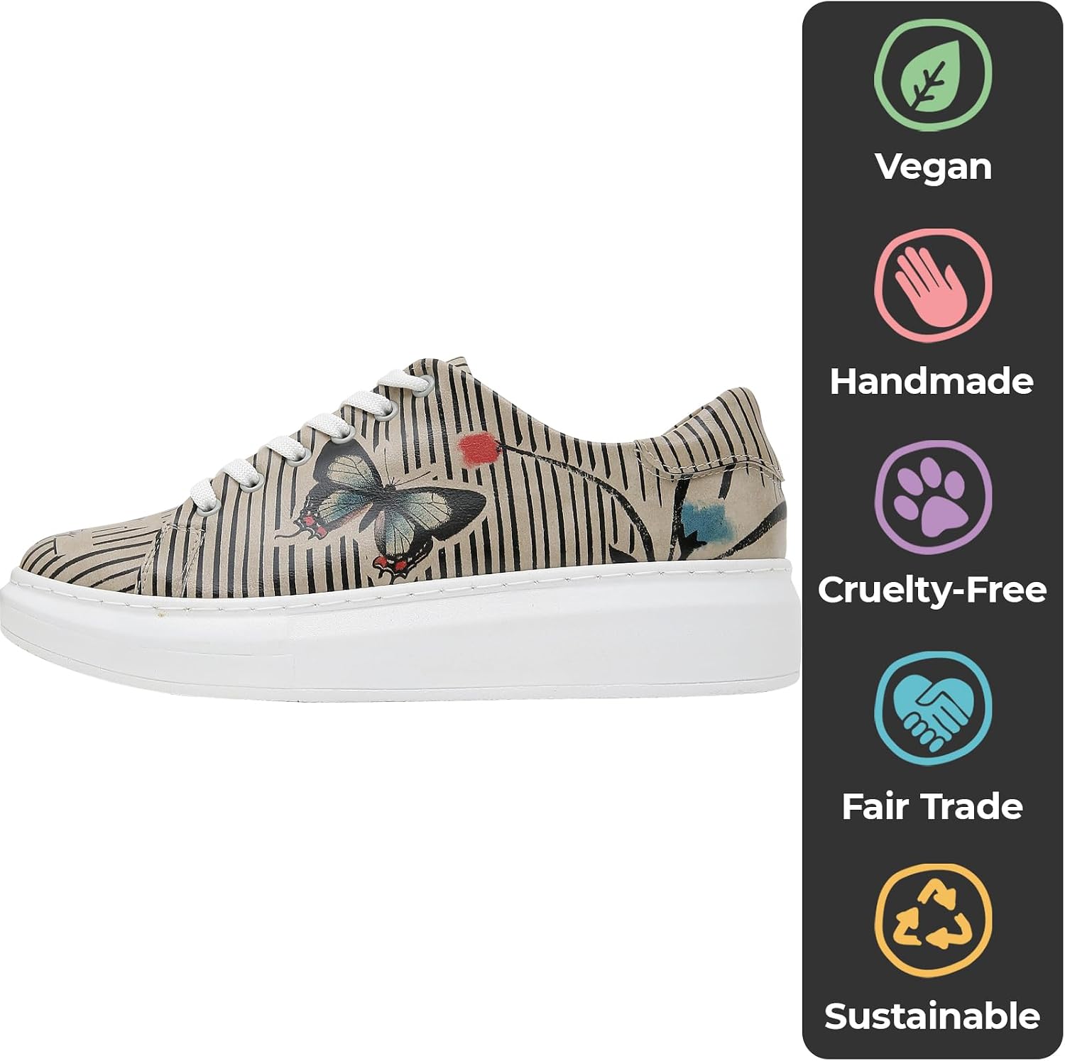 DOGO Wedge Platform Sneakers for Women - Handmade Vegan Leather, Unique Chunky Sneakers