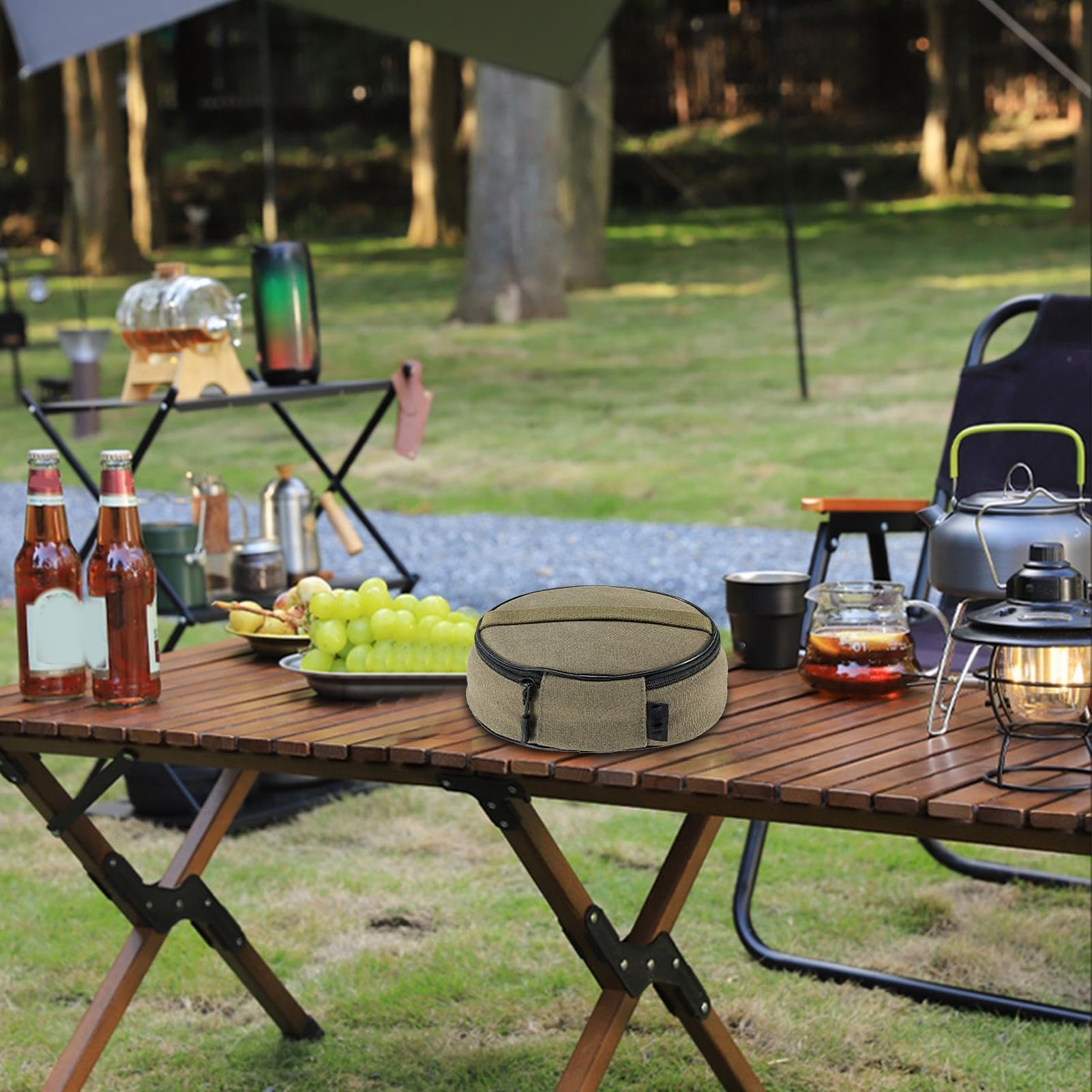Camping Geschirr Set Camping Edelstahl Geschirr Set | Besteck Mit Hitzebeständigem Canvas Aufbewahrungsbeutel Wiederverwendbar Für Picknick Wanderungen Outdoor-Essen