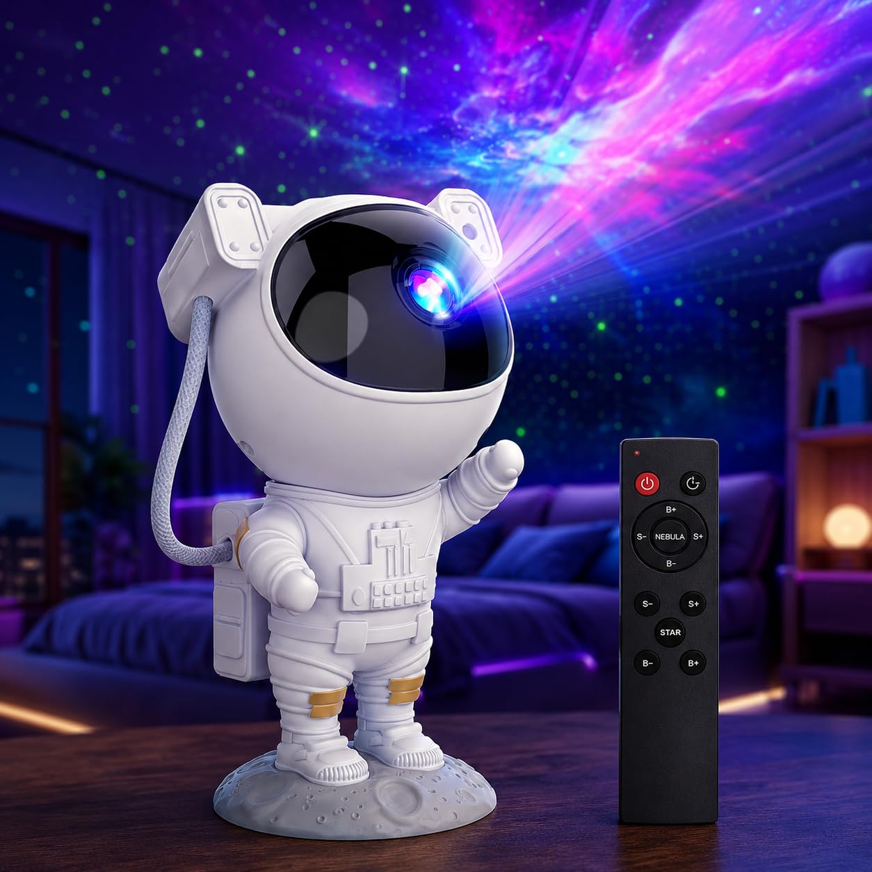 Astronaut Galaxy Projector Night Light for Bedroom | Star & Nebula Projector with Remote Control & Timer | Space Lamp for Kids Room, Gaming Setup, Home Decor & Gifts-image-21