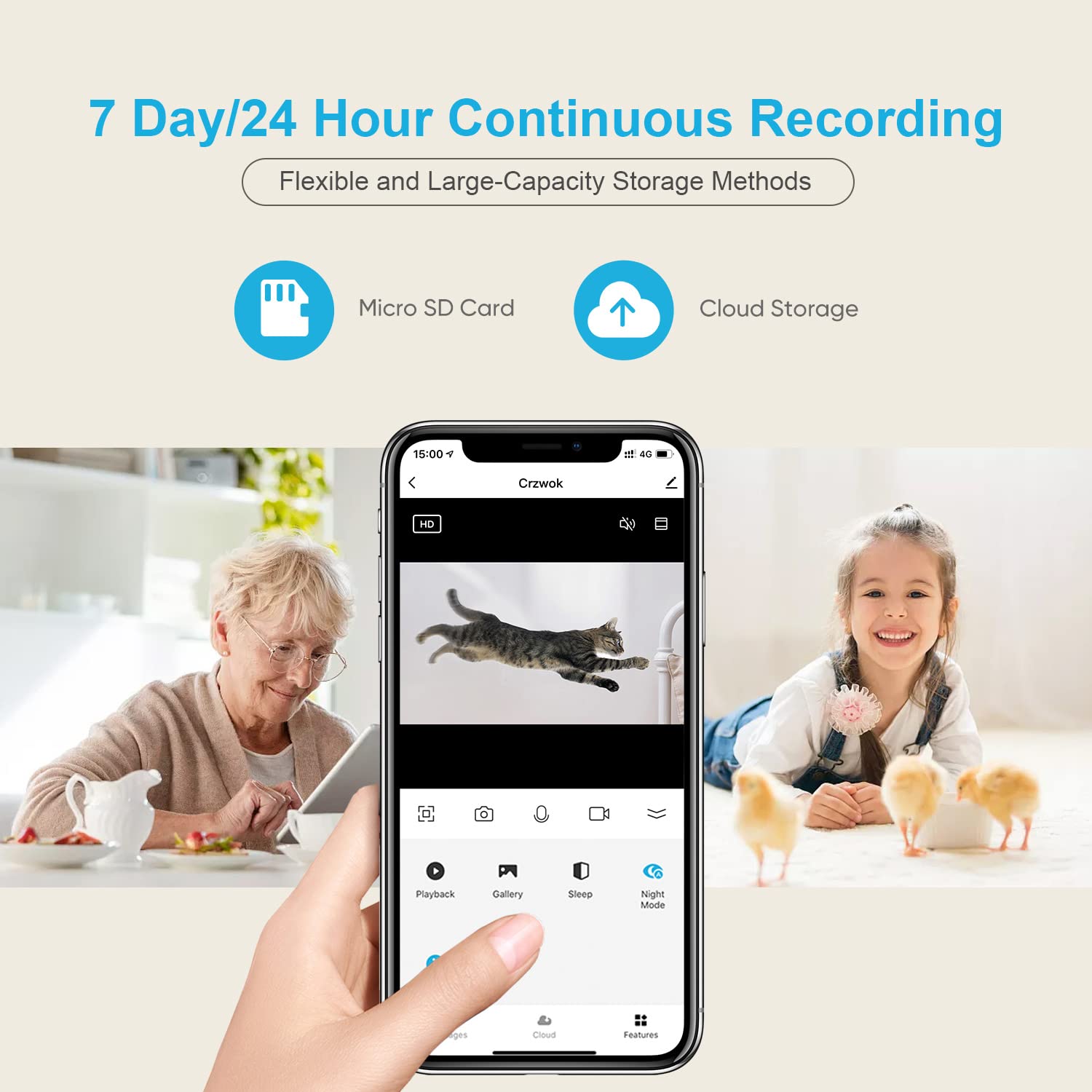 Outdoor Camera Little Elf 2K Indoor Security Camera-Night Vision