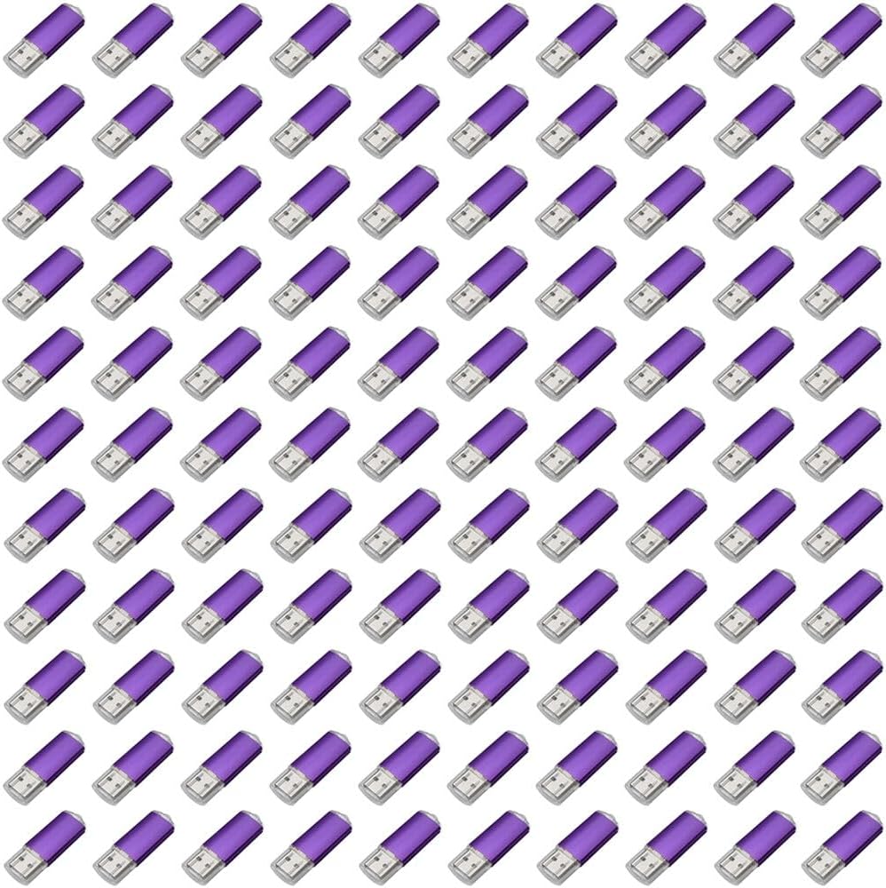 100 PCS 256MB USB Flash Drives 2.0 USB Disk Flash Drive Memory Stick USB Flash Drives 100 Pack USB Drive 256MB Purple