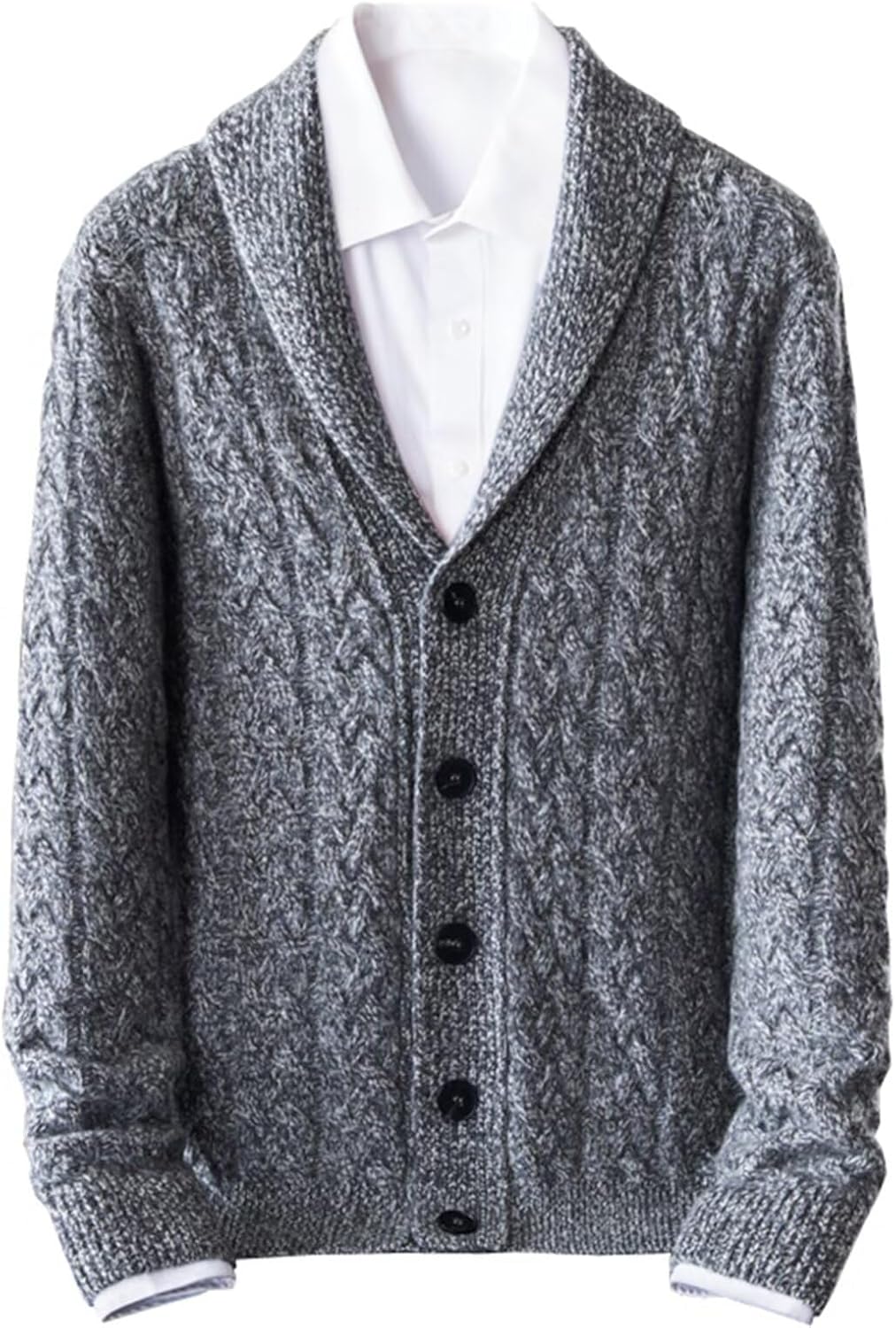 HNVAVQ 100% Cashmere Shawl Collar Cardigan Sweater for Men – Luxury Knitted Outerwear – Sweaters Jumper for Winter