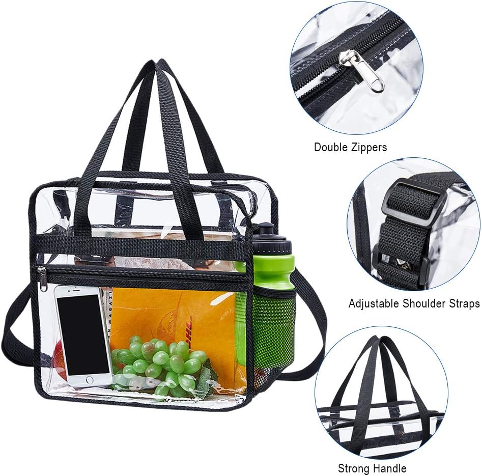 Clear Bag Stadium Approved,Security Approved Clear Tote Bag for Work Games Concerts-12"X12"X6" - Image 6