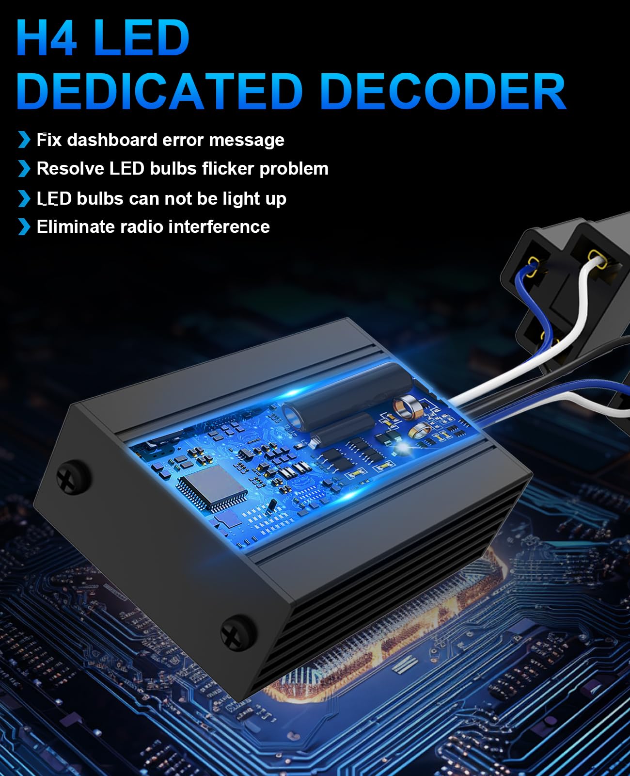 SHINYY Décodeur CANbus H4 LED - Résistance Pour Phare, Anti-Scintillement Et Anti-Erreur