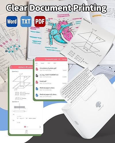 Miniatura 5 de Phomemo Impresora térmica portátil M04S con papel térmico no adhesivo blanco de 4.331 in, 3 rollos