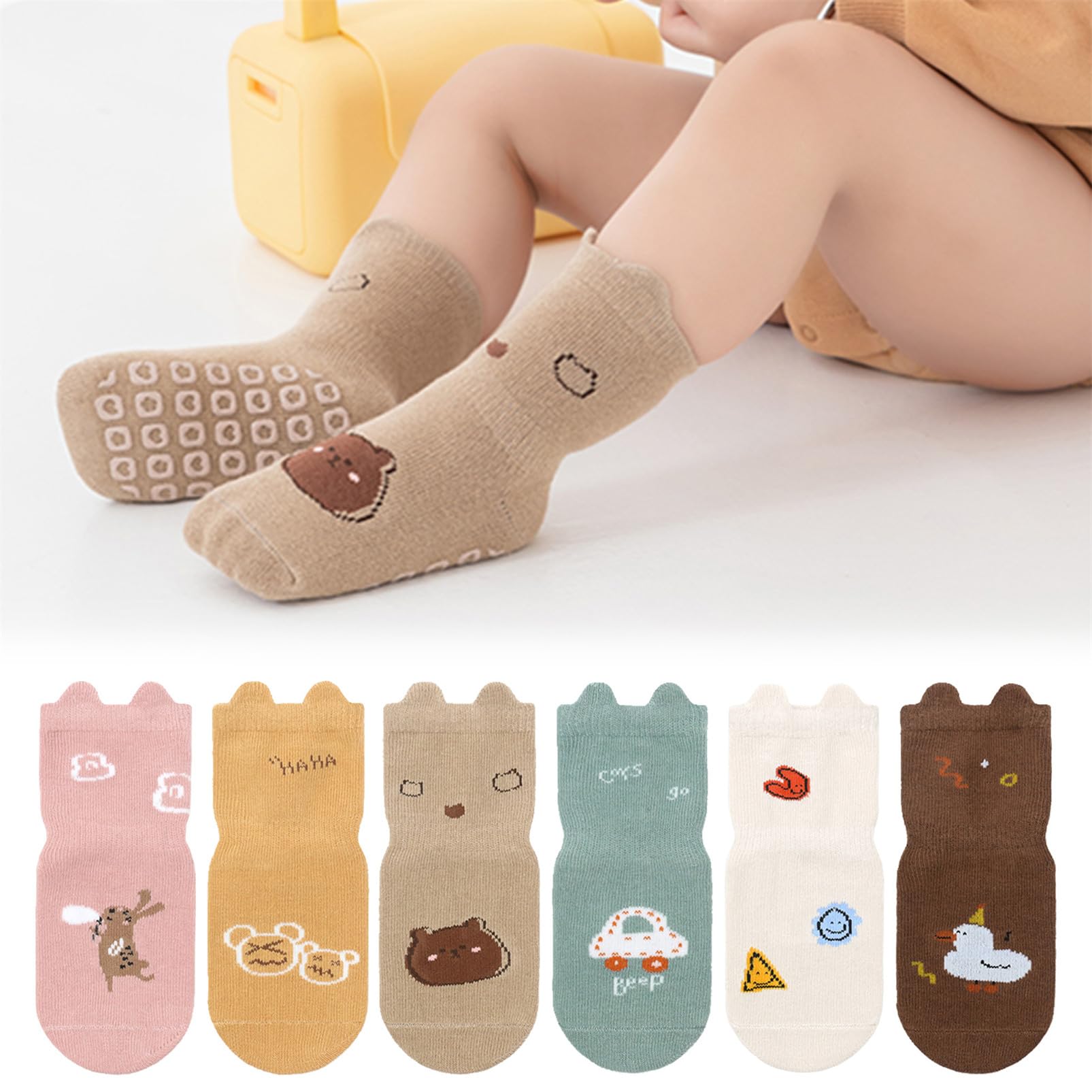 outfit spring Calzini Antiscivolo Bambino Bambina Calze Antiscivolo in Cotone Motivi Animali Neonata Bambini Calzini Invernali 0-12 Mesi 1-5 Anni Compleanno Regalo