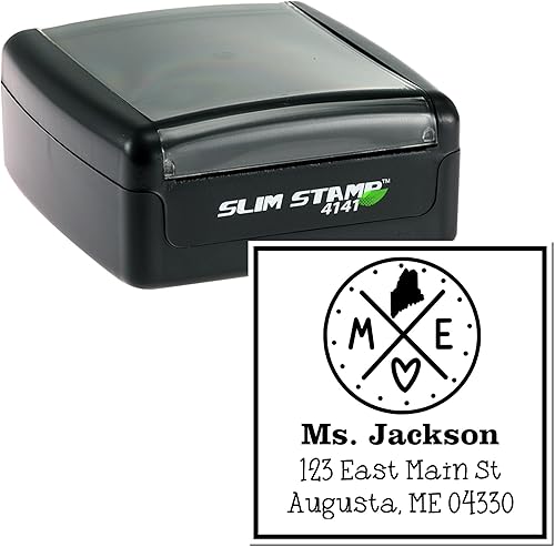 Miniatura 417 de Texas State Love - Sello de dirección cuadrado, uso con almohadilla de sellos, sello de correo de Texas, tamaño 1-5/8 pulgadas Manija