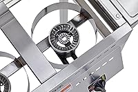 Vista 8 de Freidora de propano para exteriores, freidora doble de acero inoxidable de 18 cuartos de galón de calidad comercial con canastas, tapas y manguera