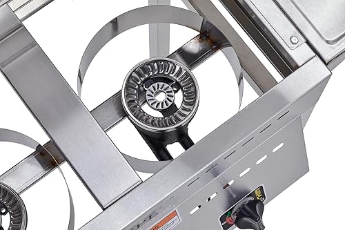 Miniatura 8 de Freidora de propano para exteriores, freidora doble de acero inoxidable de 18 cuartos de galón de calidad comercial con canastas, tapas y manguera,