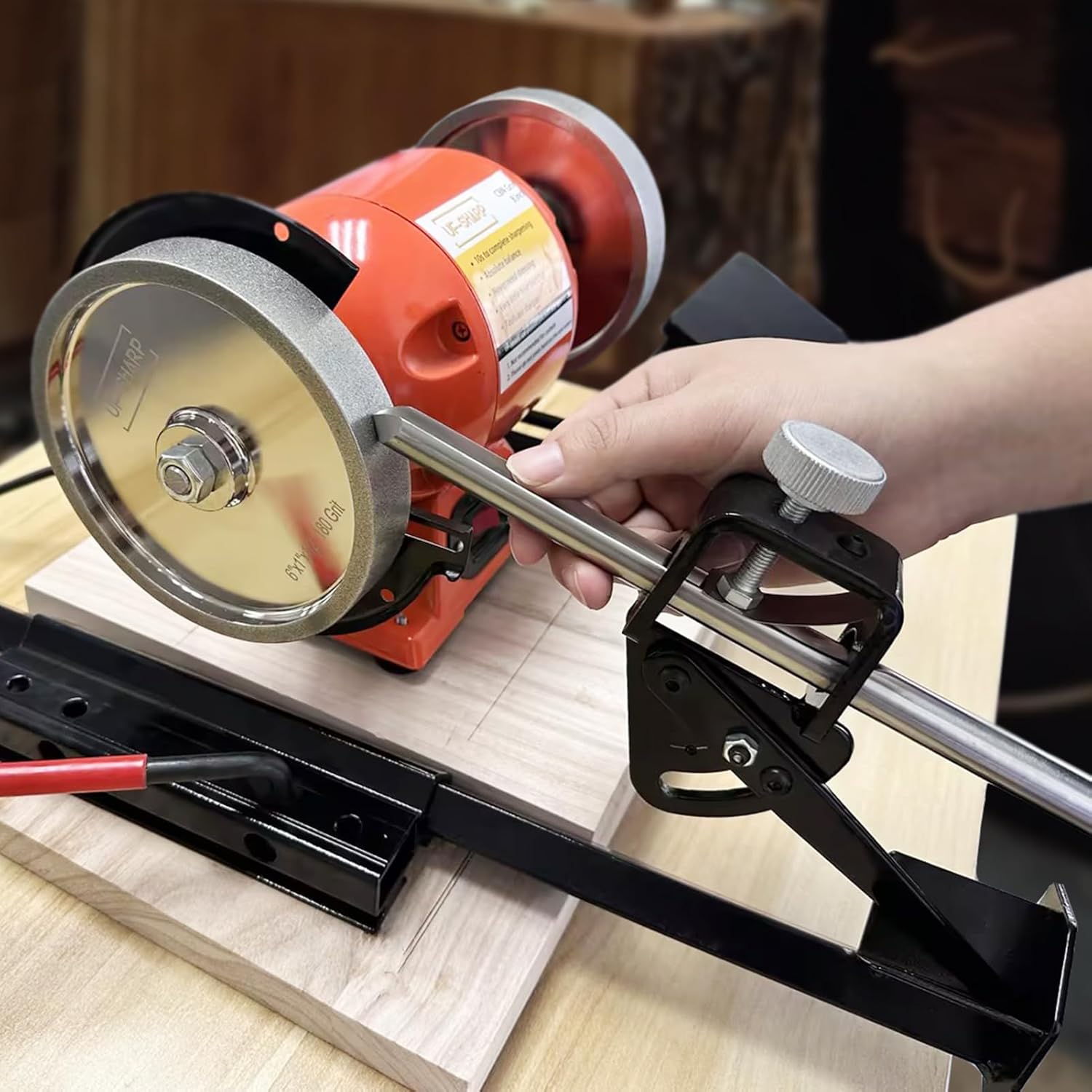 Lathe Tool Sharpening Jig for 6" & 8" Bench Grinders, Grinding Jig System for Chisel, Bowl Gouge, Skew