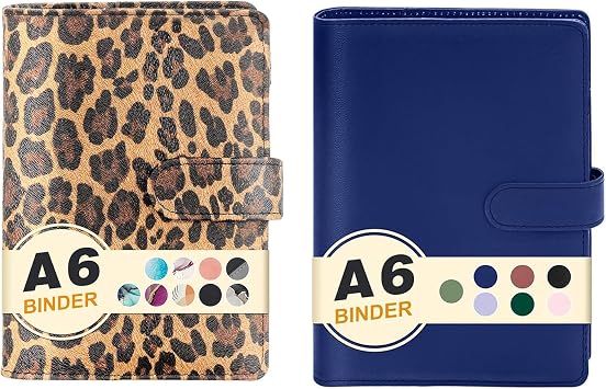 A6 Budget Binder,Mini Photocard Binder for A6 Filler Paper, Loose Leaf Personal Planner Binder with Magnetic Buckle Closure