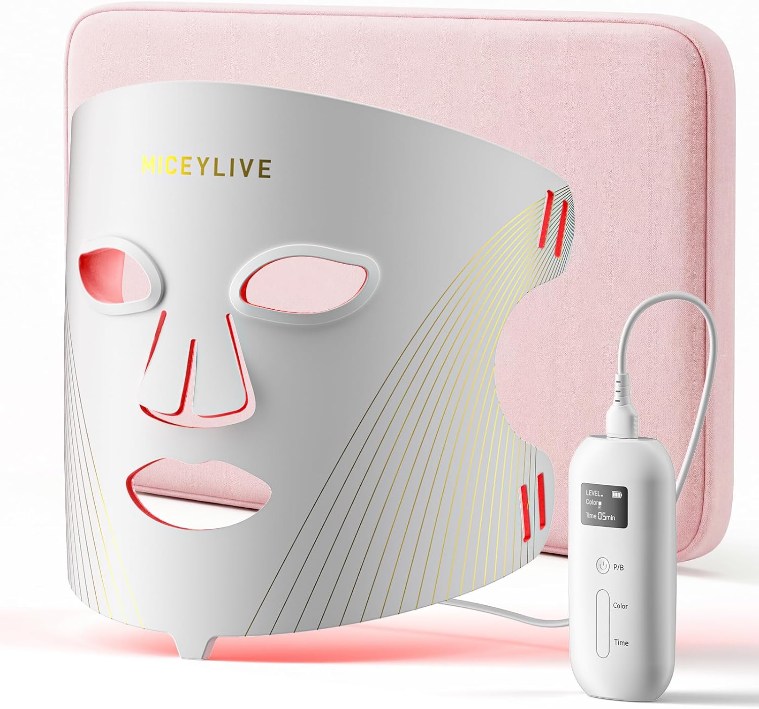 Red Light Therapy for Face Mask, Blue Light Therapy for Acne, Gifts for Women, Wrinkle Care LED Face Mask, 432 LED with Full Face Coverage & 3 Light Modes, Travel Bag for Home Use & Travel