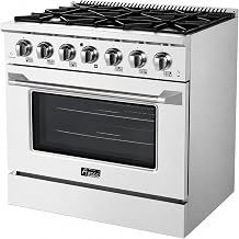 Awoco Professional 36 Freestanding 6 Burners Natural Gas Range with 4.5 cu ft. Convection Oven and 2 Racks 36 Inch