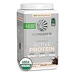 Sunwarrior Organic Plant Based Protein Powder | Vegan Organic Protein Powder with BCAA Amino Acids Plus Recovery Minerals & Botanicals | Non-GMO Soy Dairy & Gluten Free (Chocolate, 20 Servings)