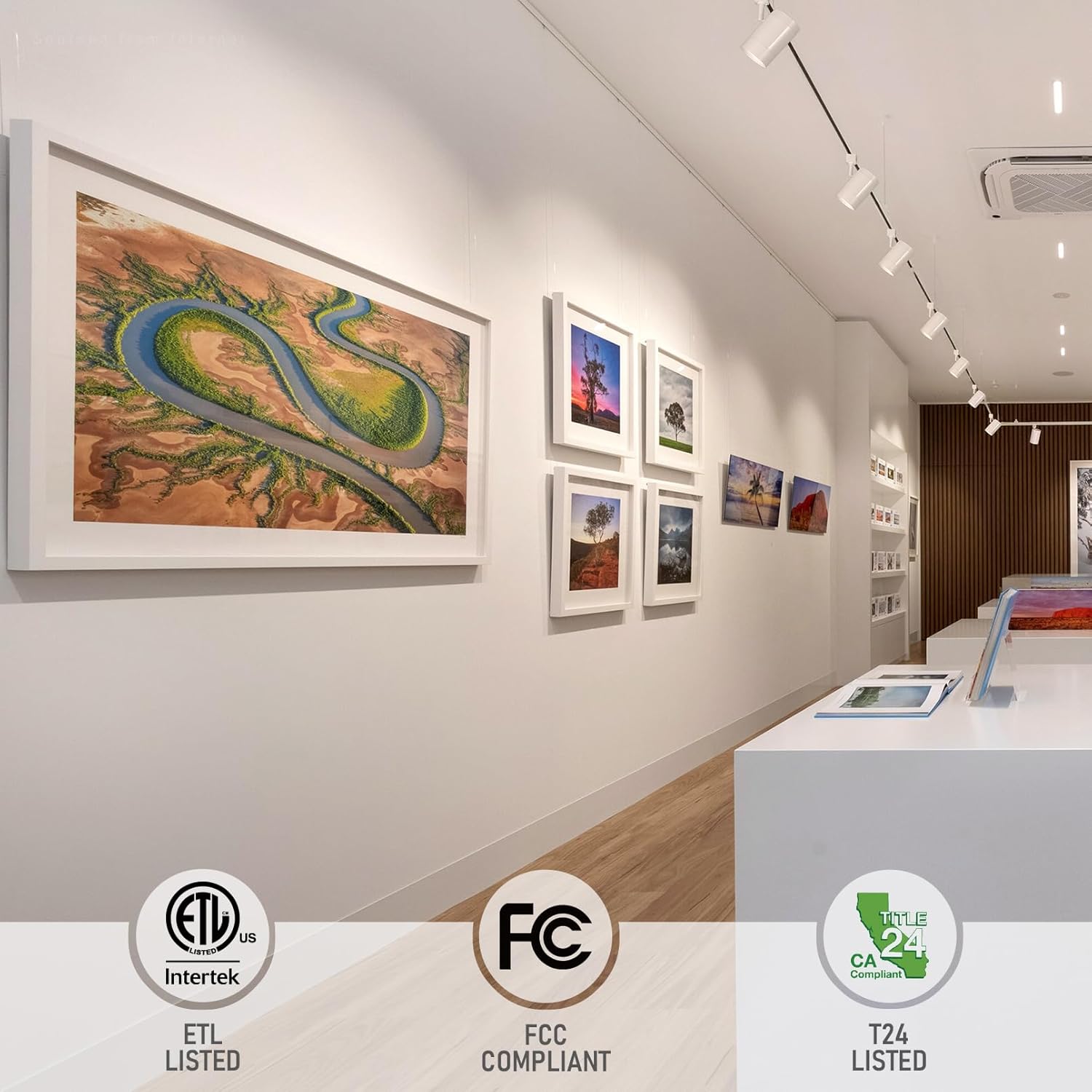 LEONLITE 8-Pack Retail Pro Series 17.5W LED H Track Lighting Heads, ETL, Commercial Dimmable H Track Light Heads for Store Shop Restaurants, CRI90 Track Lighting, 5CCT, Matte White