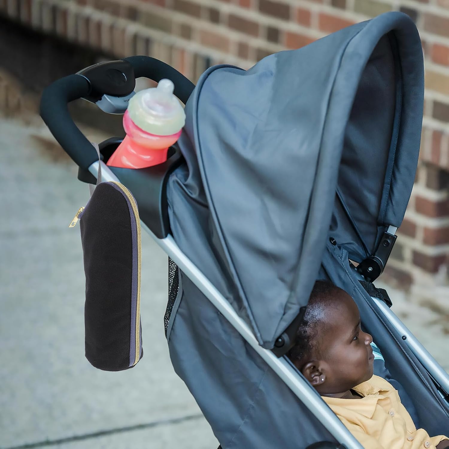 Portable Insulated Bottle Warmer Bag, Lightweight Thermal Milk Bottle Storage Organizer with Zipper, Stroller Hanging Travel Cooler for Nursing Moms