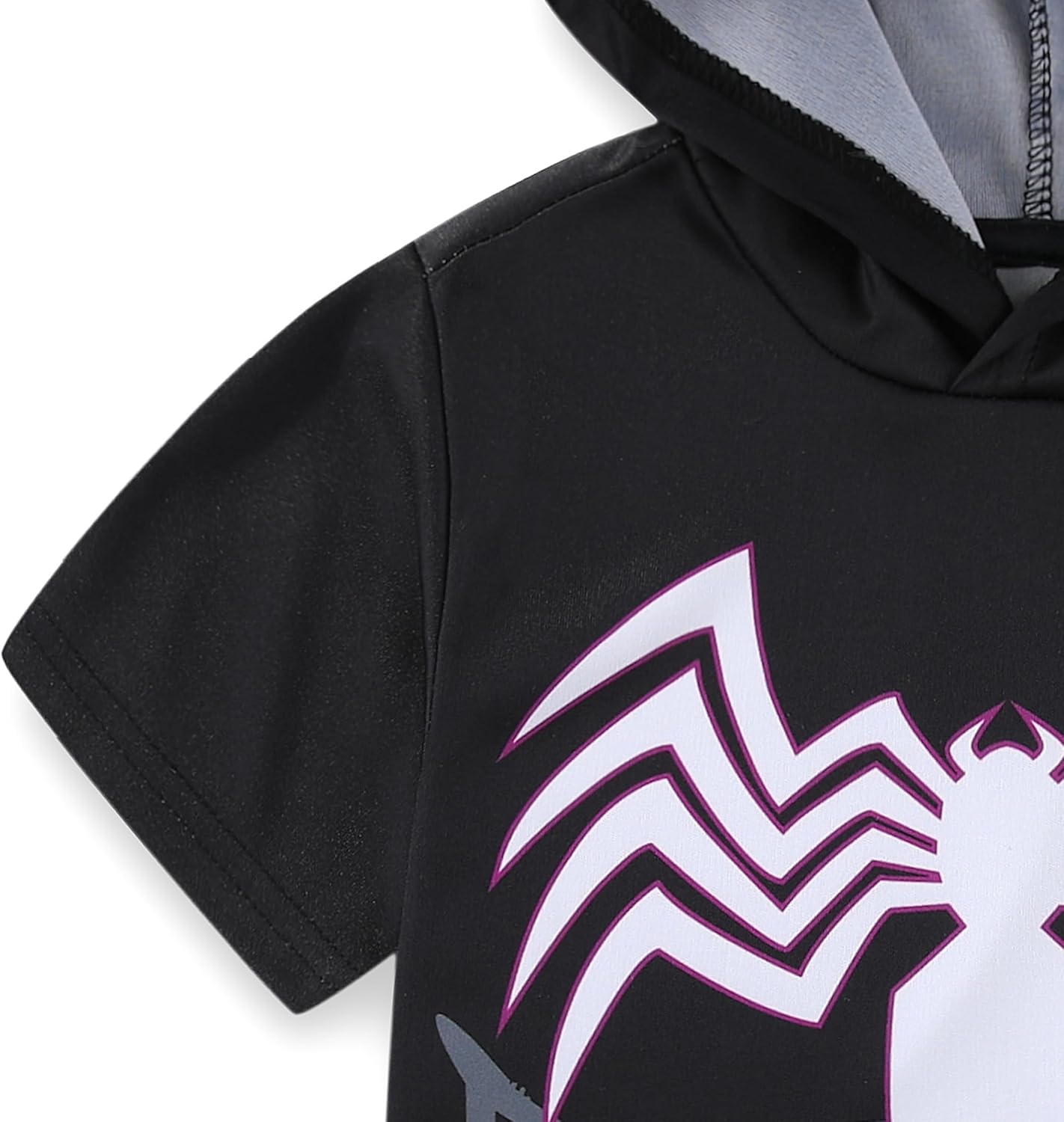 Marvel Spider-Man Boys Hooded Athletic T-Shirt and Active Mesh Short Set for Toddler and Big Kids - Image 6
