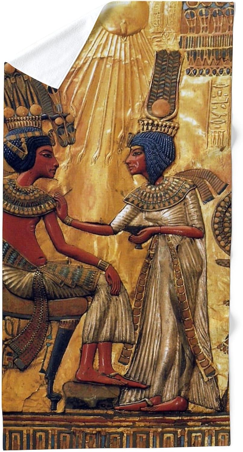 CafePress Tutankhamun Ankhesenamun Egypt Gold 30"x60" Absorbent Cotton Back, Soft Beach, Pool Towel