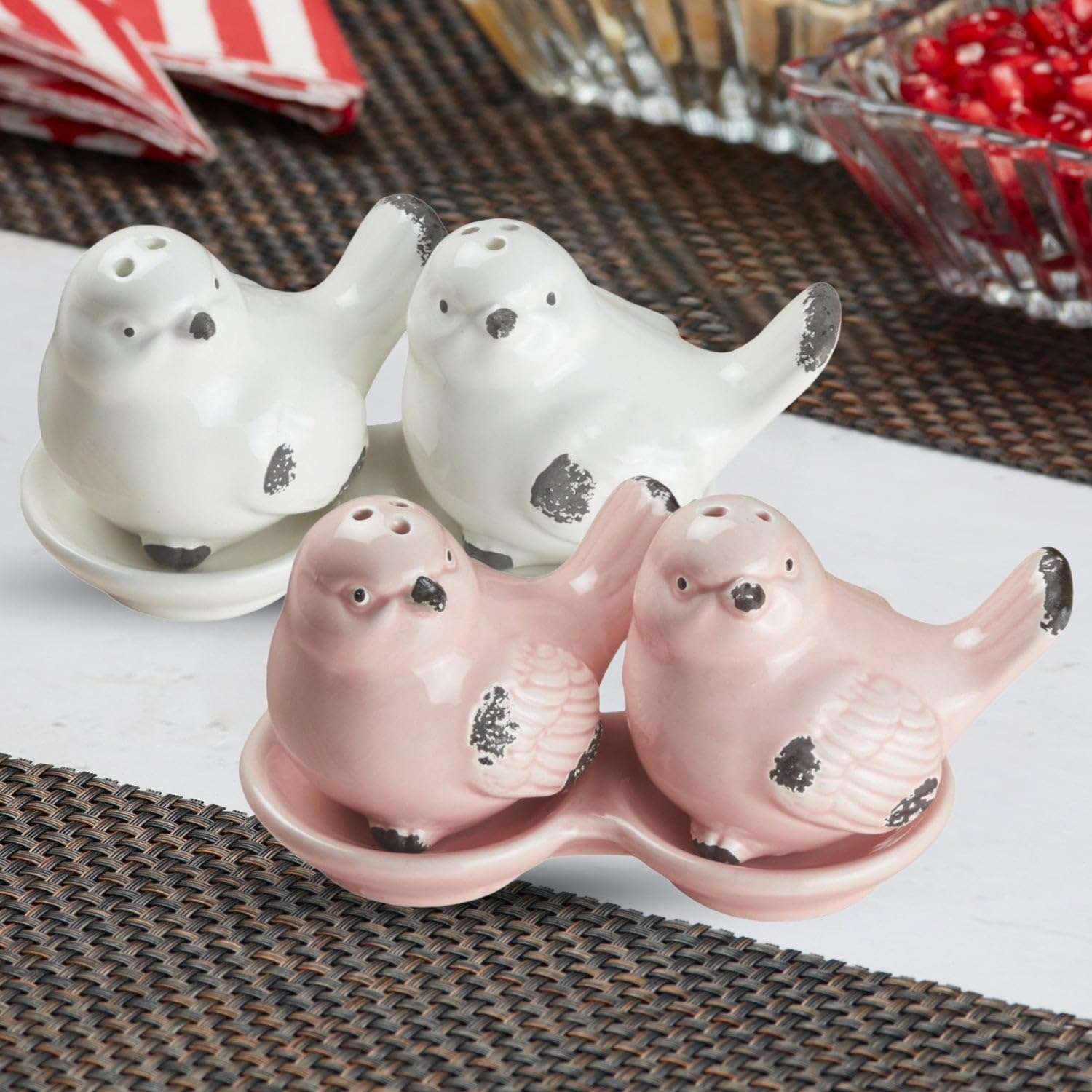 Kookee Ceramic Salt Pepper Set of 2 with Tray | White, Yellow (10663) — Amazon image 12