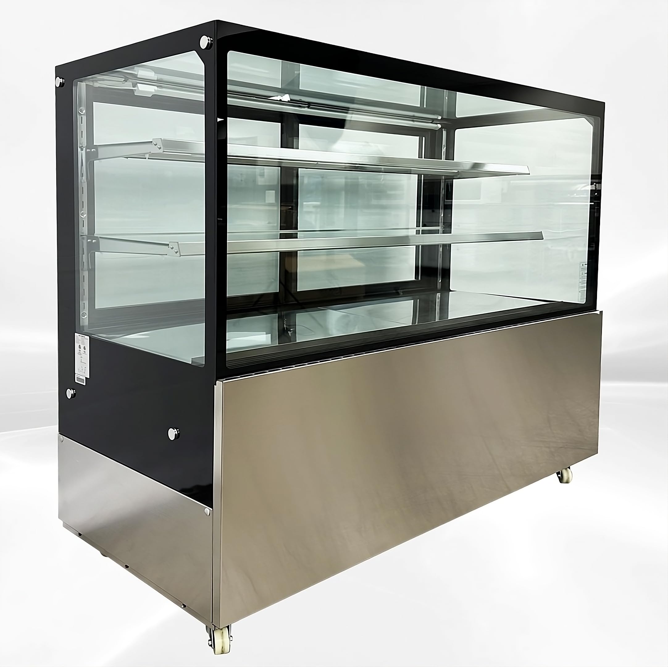 Elite Kitchen Supply Commercial Cake Display Case, 18.7 Cu.Ft, 3 LED Lights, Double Tempered Glass, Stainless Steel Base, 59x26.57x48.62 inches XC-1500Z