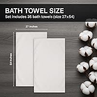 Vista 2 de belem Mikado - Toallas de baño de lujo a granel de 27 x 54 pulgadas, paquete de 36, 100% algodón, ultra suaves y afelpadas, altamente absorbentes