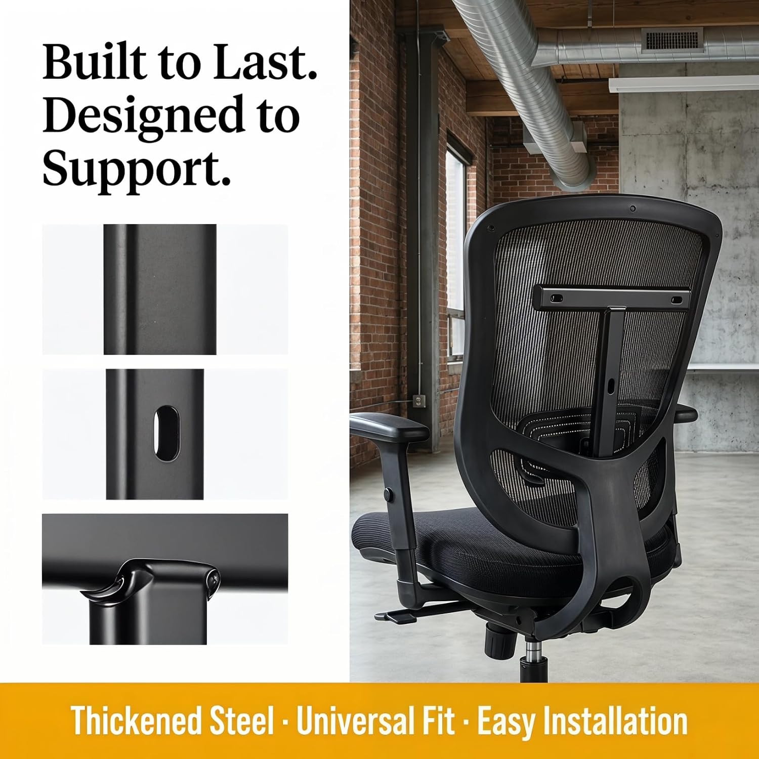 Cabilock Chair Backrest Support Rod T Shape Steel Bar for Office Chair Thickened Design for Enhanced Stability and Comfort Ideal for Gaming and Home Use