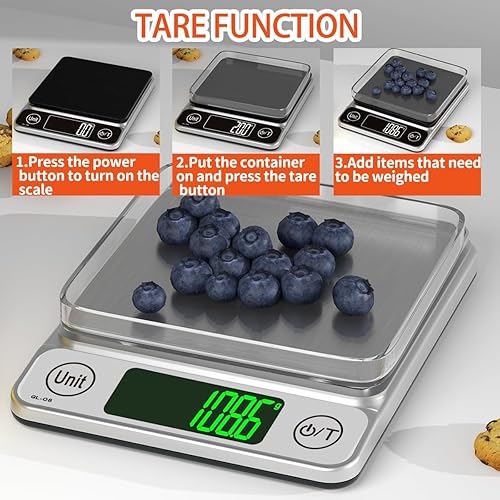 Miniatura 4 de Báscula digital de cocina para alimentos, báscula de café de 105.82 oz0.1, báscula digital de alimentos, 7 unidades de gramos para hornear