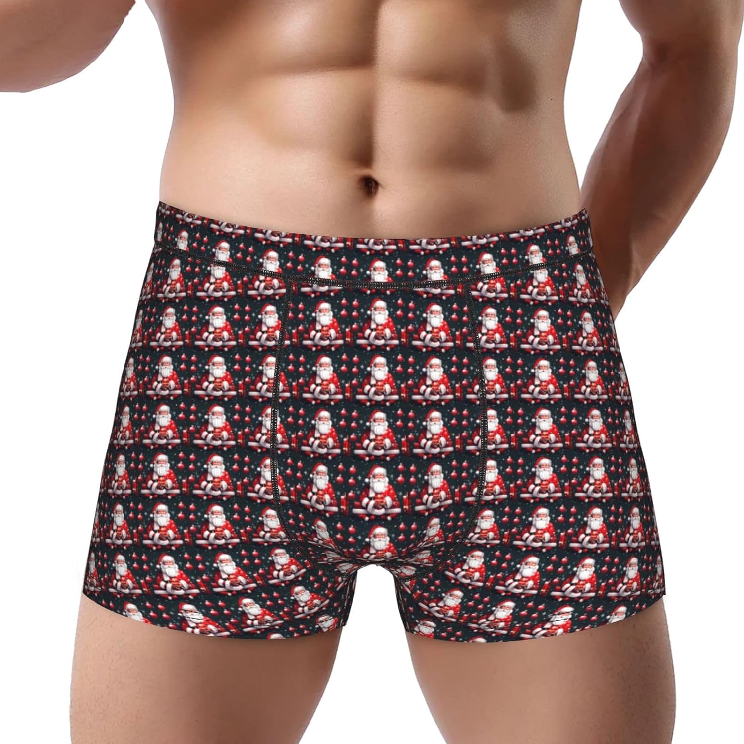 Christmas Santa Clauss Print Men'S Underwear Breathable Briefs Soft Lightweight Casual Everyday Wear Gym Sleep