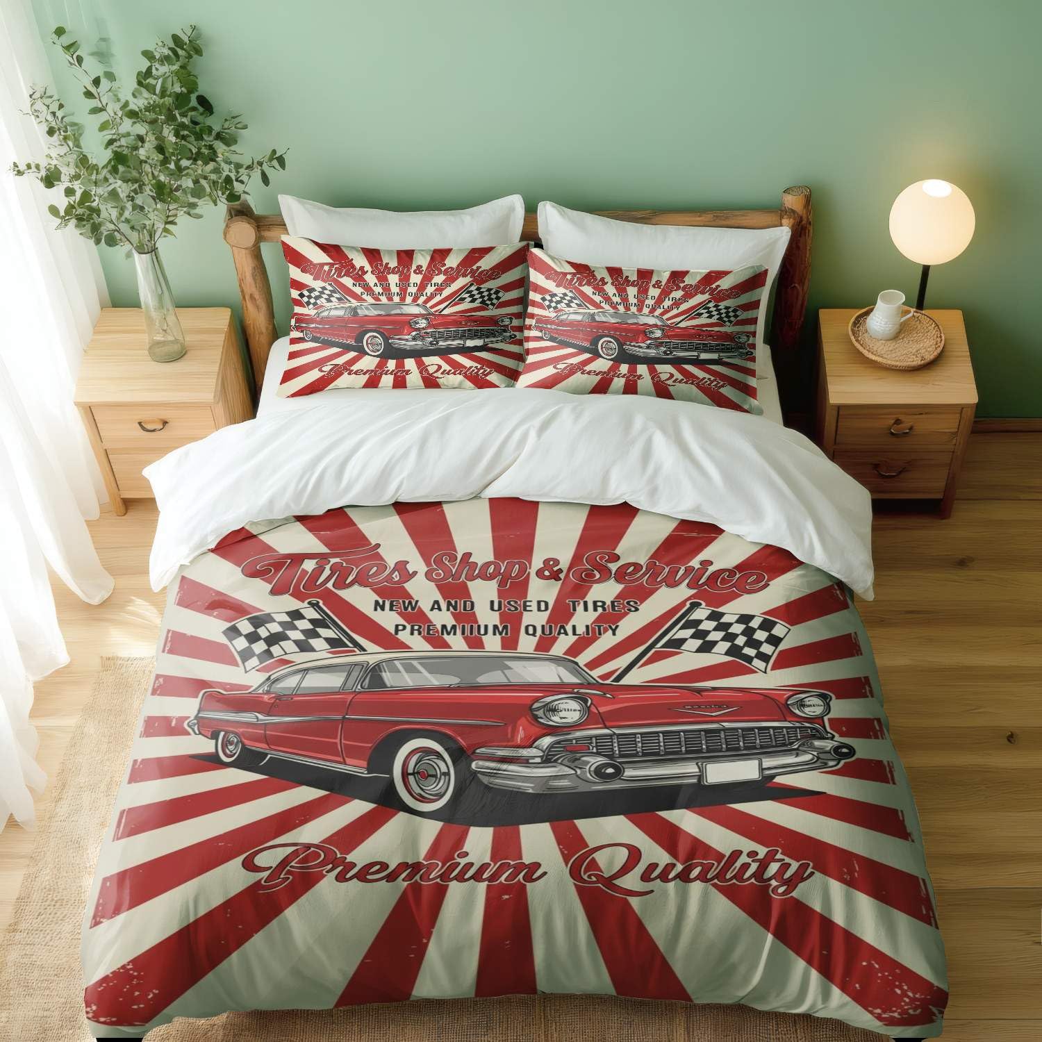 Parure de lit enfant motif voiture rétro le cadeau idéal pour un anniversaire