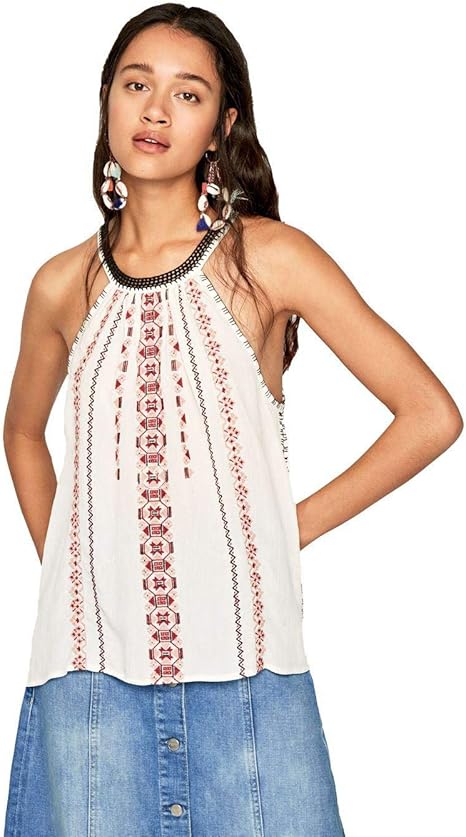 Pepe Jeans Top Alice Champagnedrager Voor Dames Amazon Nl