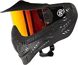 HK Army hstl máscara de paintball airsoft com lente térmica antiembaçante (lente preta/fogo)