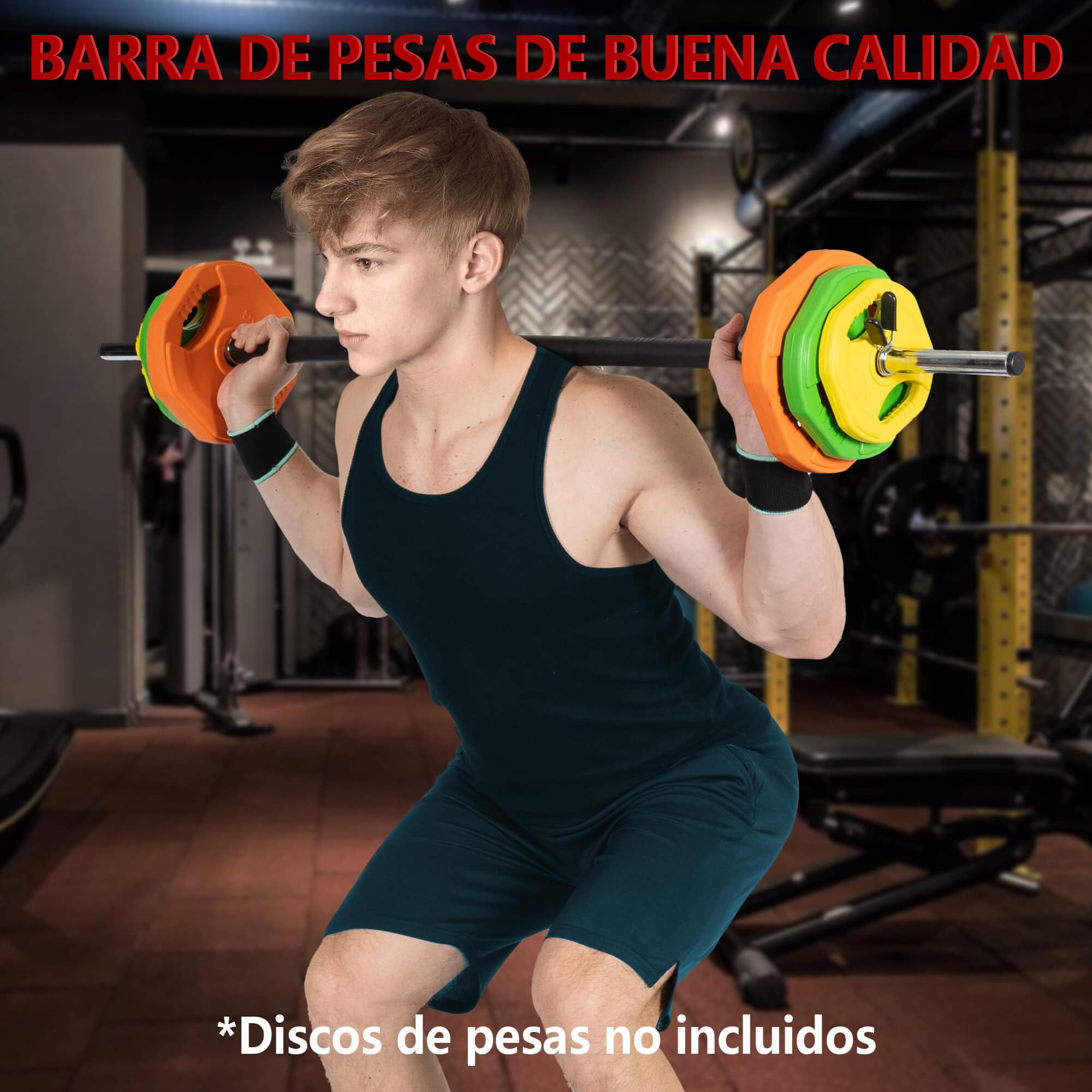 Barra de Pesas, Barra Recta Desmontable Ø25mm 140cm, Acero Resistente, 2 Cierres para Mancuernas, Espuma Antideslizante, Barra Olimpica para Fitness Gimnasio en Casa