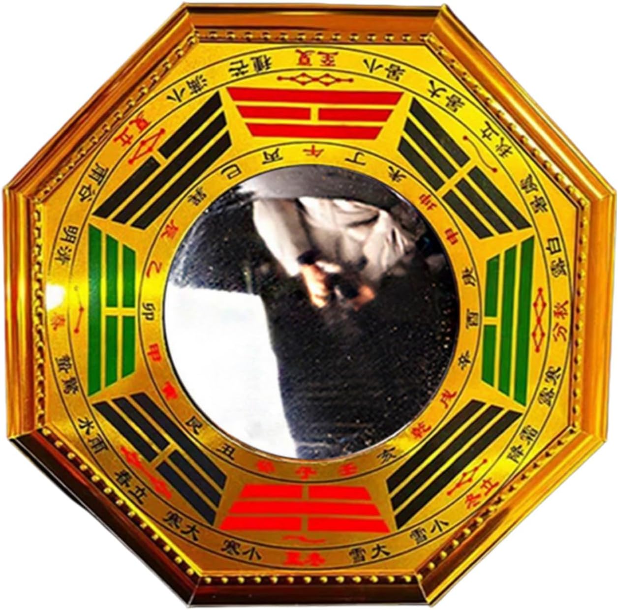 黑白八卦镜太极阴阳鱼盘乾坤太极图家用九宫凹凸镜 Feng Shui Good Amulet 大门口摆件 fengshui Chinese Tassel Ornaments-837