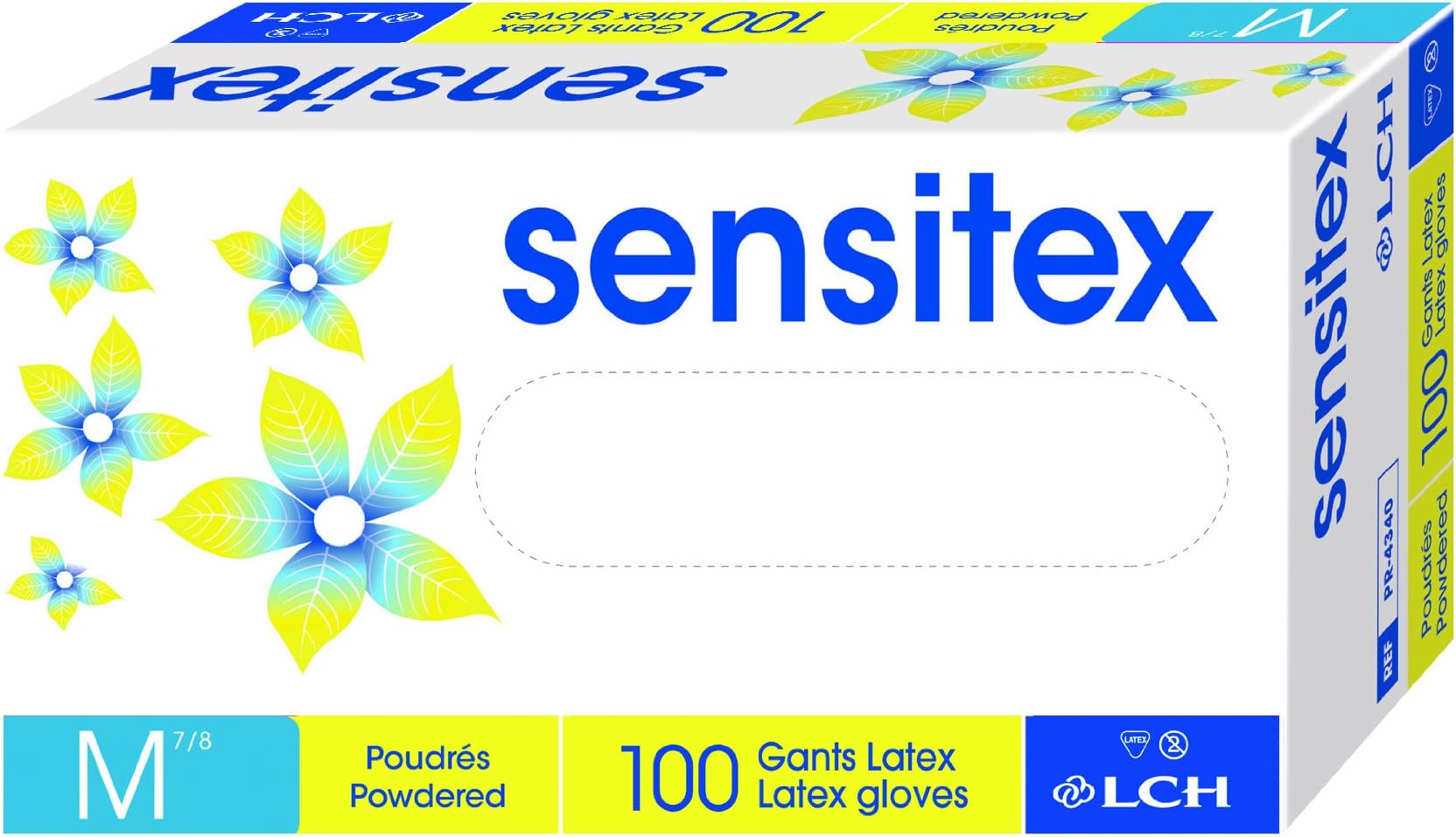 Sensitex Latex gloves, powdered, size M (7/8), 100 pieces