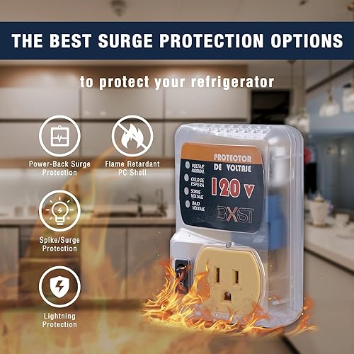 Miniatura 3 de GIDEON Regleta de alimentación de dos piezas, protector de sobretensiones ajustable Electronic120V, voltaje alto y bajo para uso doméstico,