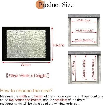 Vibeo 360 Rotating Ventilation Window with Anti-Peep Corrugated Glass, Home Decorative Replacement Windows for Kitchen/Bathroom/Bedroom/Shed(Black,85x45cm/33.5x17.7in)