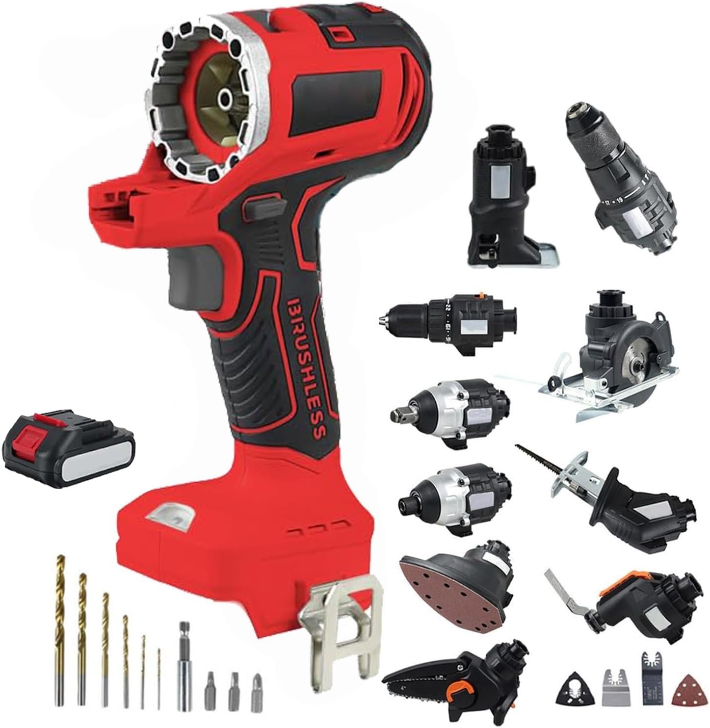 Cordless Power Tool Combo Kit with 10 Tools and 4.0Ah Battery for Woodworking and DIY Projects