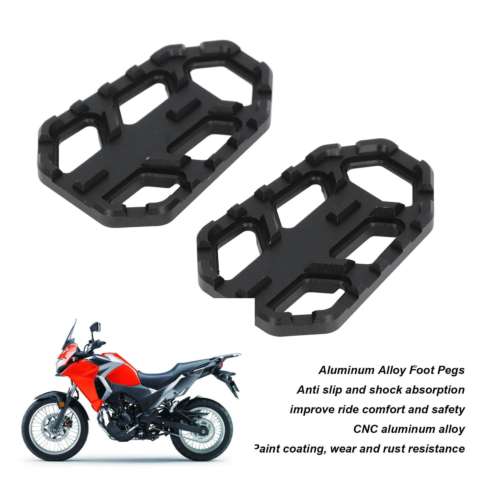 Repose-pieds Moto En Alliage Aluminium CNC Pour Kawasaki Versys X300/650/1000 (2015-2023) - Antidérapant, Installation Facile