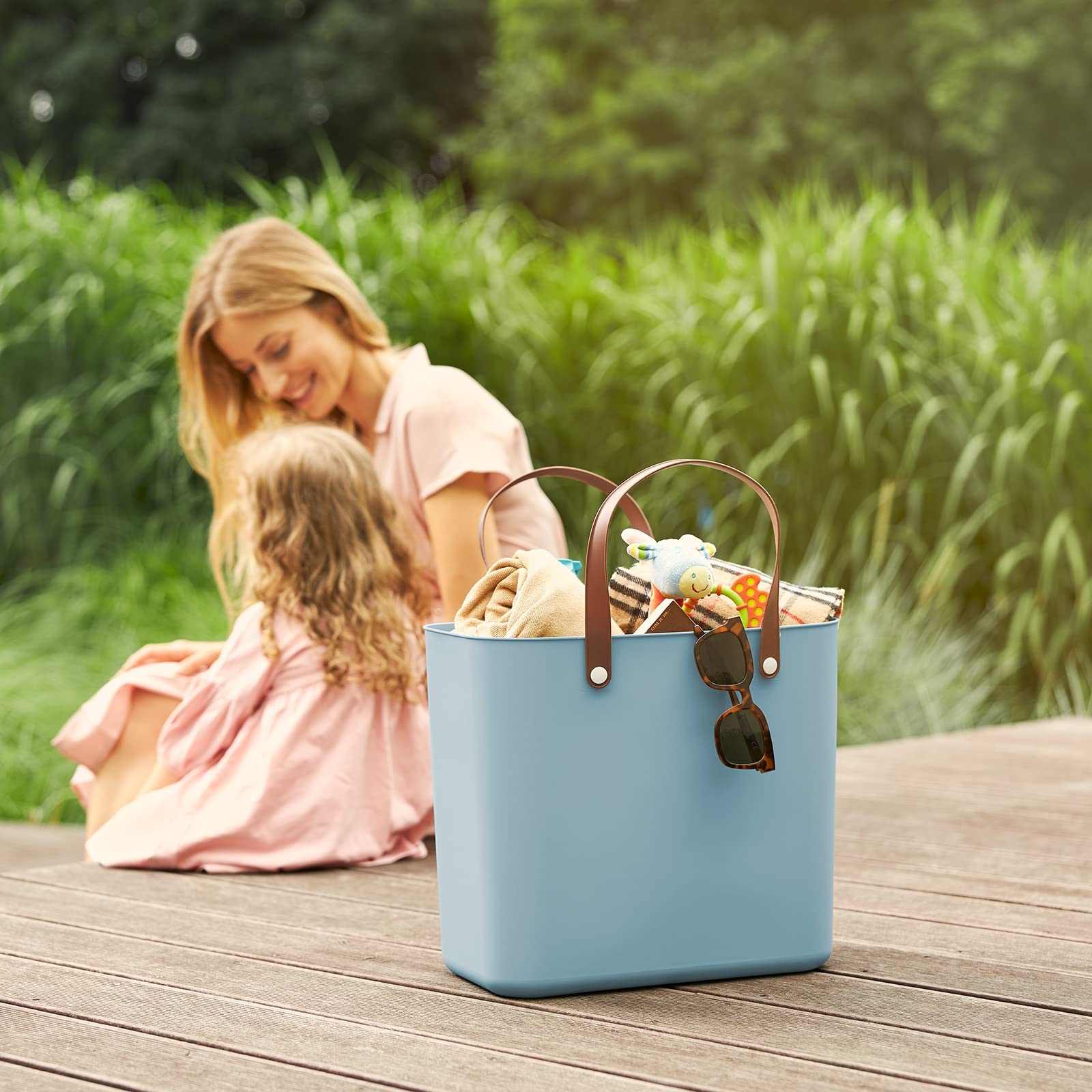 Rotho Albula 3er-Set Einkaufskörbe mit Henkel 25l | Praktischer Korb, ideal als Einkaufstasche und für unterwegs | ergonomische Griffe | Tragkraft bis zu 40 kg | pflegeleicht | mehrfarbig