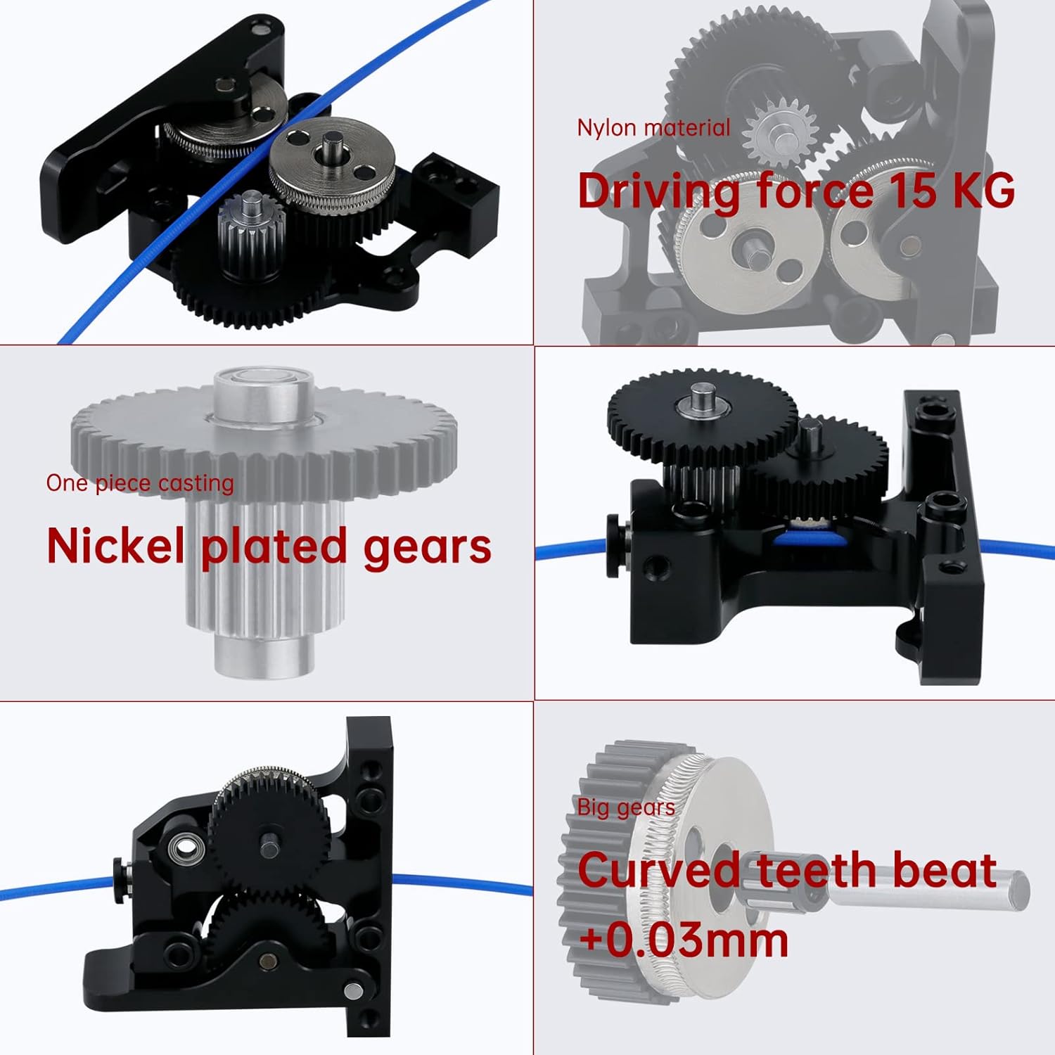HGX-LITE Extruder All Metal Hardened Steel Reduction Gear Extruder 3D Printer Parts,Upgraded Big Gear POM Material Drive for Vorn 2.4V0 Ender 3 CR-10 CR10S 3D Printer