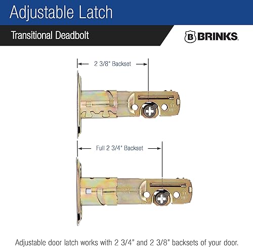 Miniatura 6 de BRINKS Cerradura de cerrojo de cilindro único de transición, cerradura de puerta construida para protección residencial ANSI grado 2 seguridad,