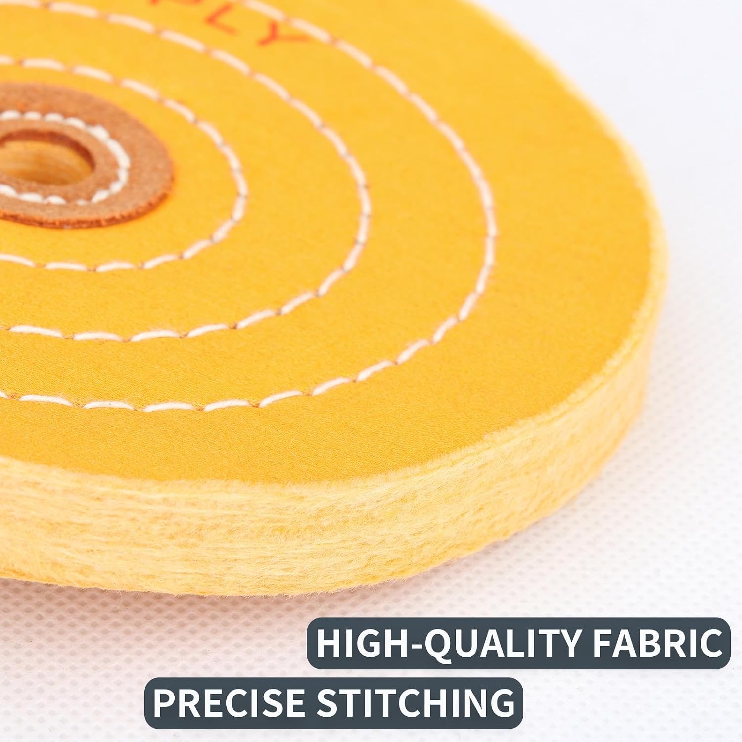2 Pack 6 Inch Buffing Polishing Wheel for Bench Grinder, Buffing Wheel Set - Yellow (50Ply) for Medium & White (50Ply) for Fine Polishing, Buffer Polisher Pad with 1/2'' Arbor Hole