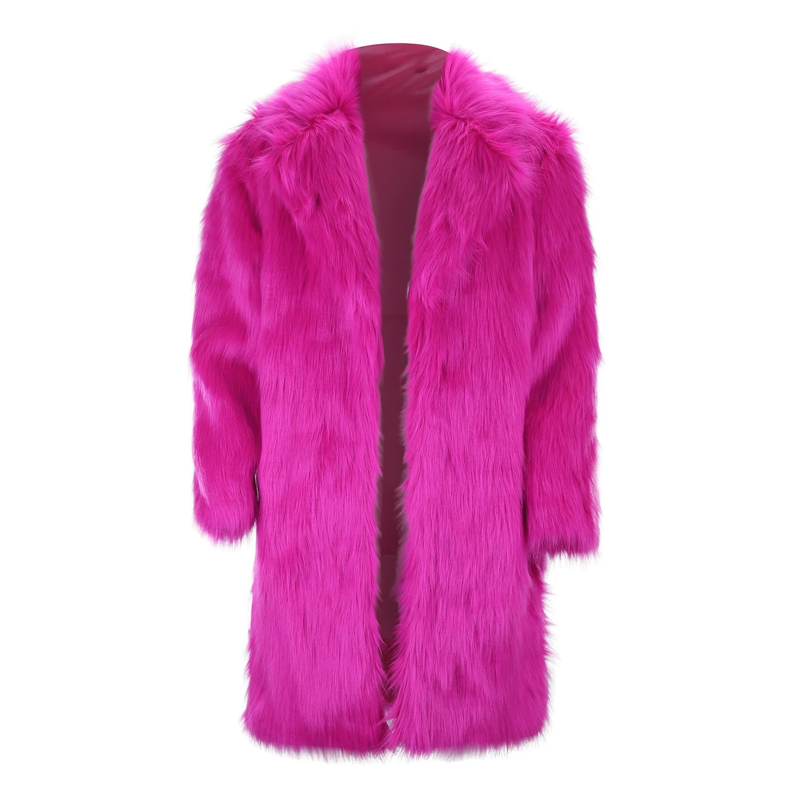 Generisch Cappotto invernale da uomo alla moda in lana calda con elegante colletto in pelliccia sintetica per attività all'aperto con design leopardato alla moda