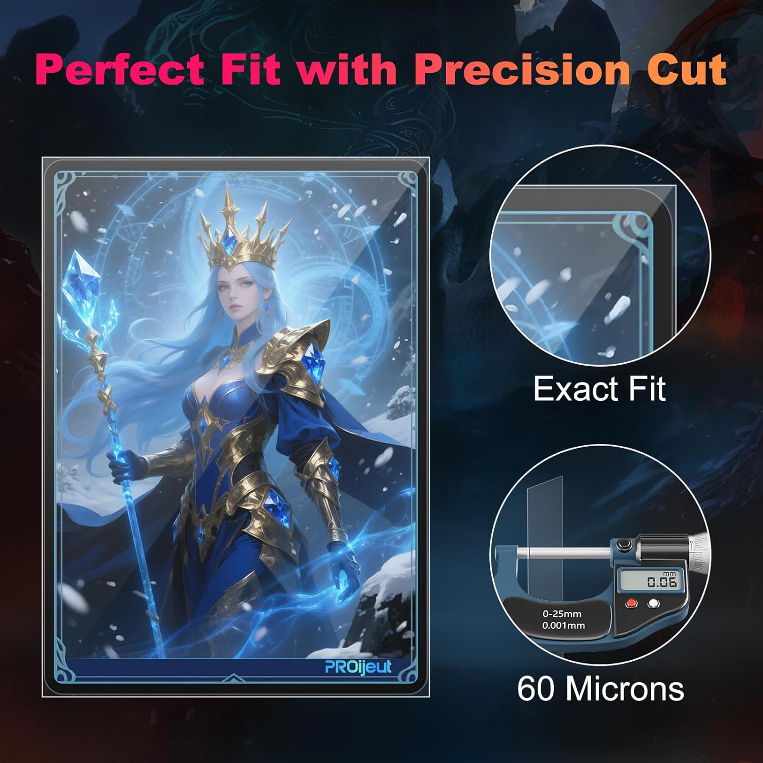 5000 Pack Card Sleeves Clear, Perfect Fit Inner Sleeves Ideal for Double-sleeving, Trading Card Sleeve Compatible with MTG, PKM, TCG and Gaming Cards (60 Microns)