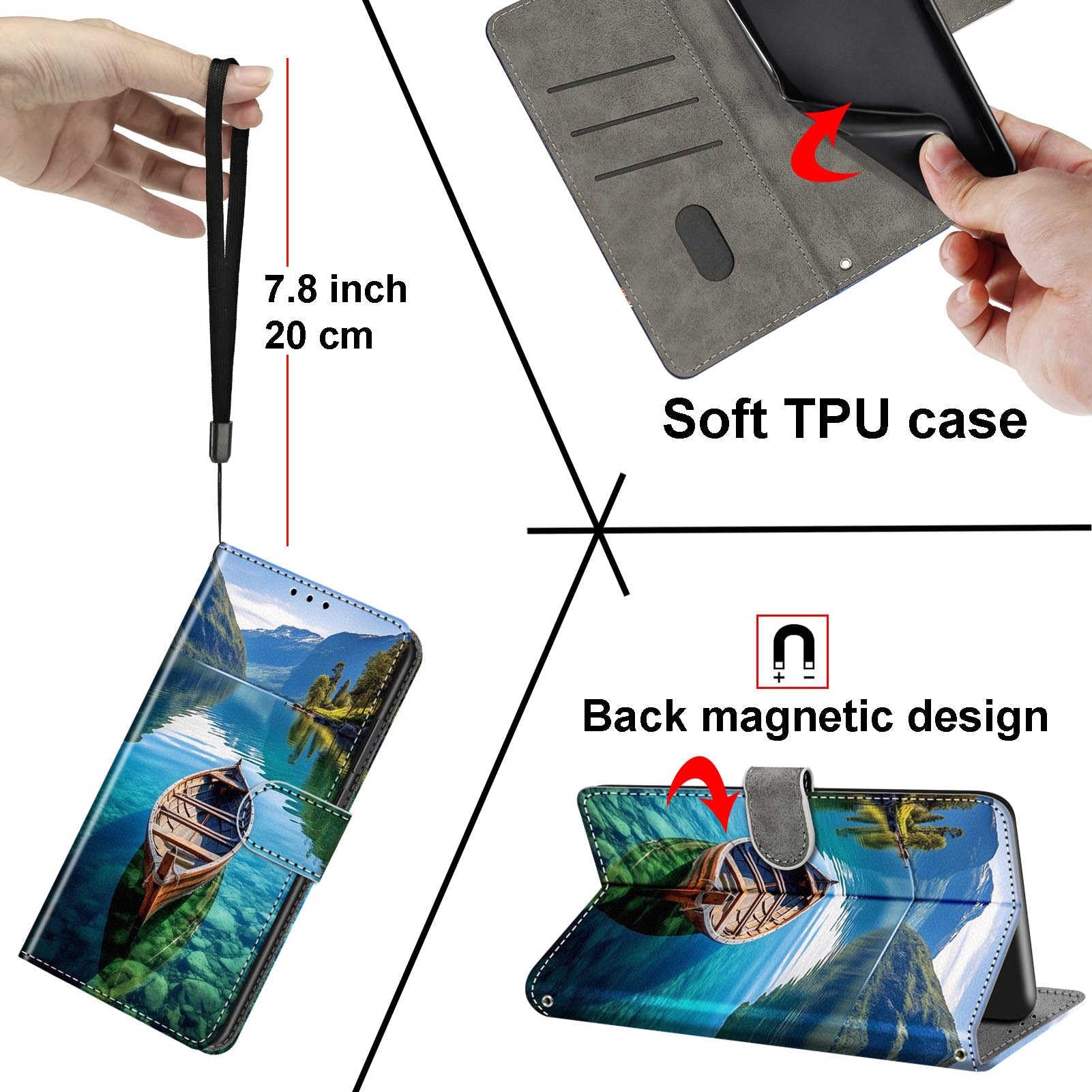 Per Huawei Y6 2019 Custodia in pelle Portafoglio Custodia a libro per