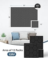 Vista 7 de Kuchoow Paneles de pared insonorizados, paneles autoadhesivos a prueba de sonido para paredes, paquete de 12 paneles de absorción de sonido de alta