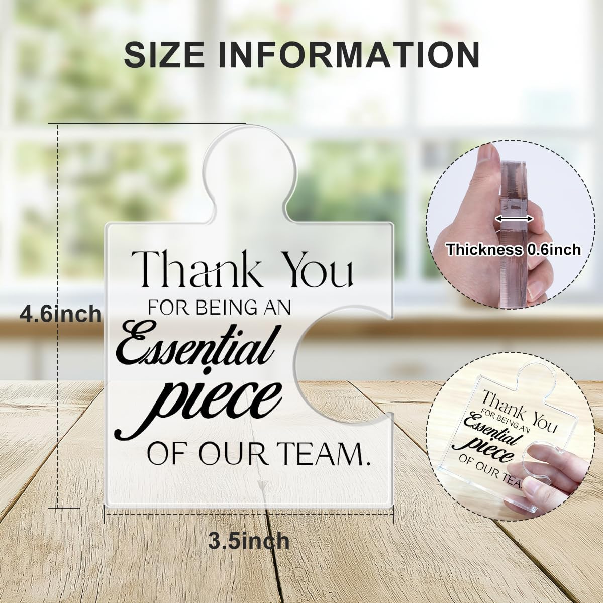 Team Appreciation Gifts for Employees, Thank You Gift for Coworkers, Best Teams Ever Gifts Thank You for Being an Essential Piece of Our Team Acrylic Puzzle Piece Plaque Office Decor - Image 2