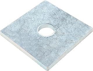 6 Pack 3⅛" x 3⅛" Bearing Plate Square Strut Channel Washer, Carbon Steel Galvanized, Thickness 5.6mm, Hole Diameter 3/4"