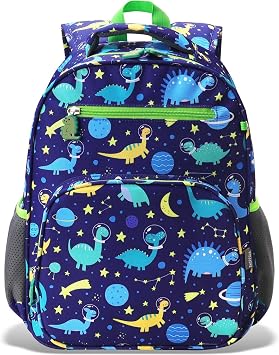 RHCPFOVR Kids Backpack for Boys - Boys Backpack 3-8 Ages Dinosaur for Kids 15 Inch School Bookbag for Kindergarten Elementary School Bookbag for Girl 1st 2nd Grade