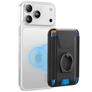 For Magsafe Wallet with Grip, 6-Card Holder, Stronger Magnetic Card Wallet Holder for iPhone 17/16/15/14/13/12 Series, Leather Magnetic Phone Wallet with Privacy Flap, RFID Blocking, Cosmic Orange - Amazon product rated Grade A